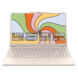 Molegar 2026 Neueste Tragbarer Laptop für Studenten und Unternehmen,14 Zoll Notebook Computer FHD IPS Display,Celeron N5095(Bis zu 2.9GHz),Ziffernblock,QWERTY...