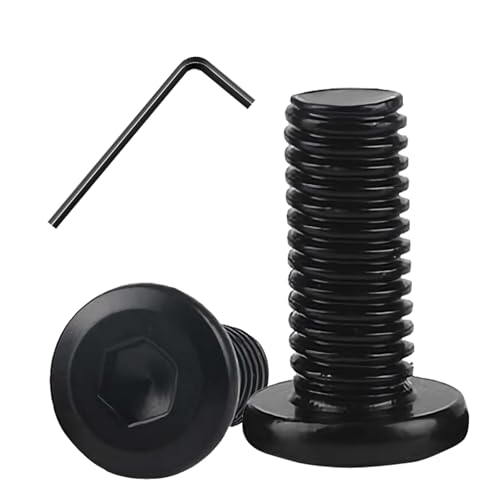 Image of Metuja M8-1.25 x 20mm,20-Pack Black Flat Head Hex Socket Cap Screw Bolts,304 Stainless Steel,Fully Threaded M8 Bolts,Metric Fasteners for Furniture