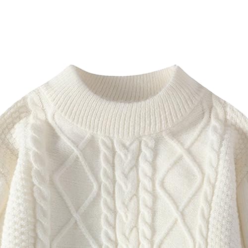 Mens Casual Cable Knit Sweater Fall Oversized Long Sleeve Pullover Crewneck Vintage Chunky Sweaters3