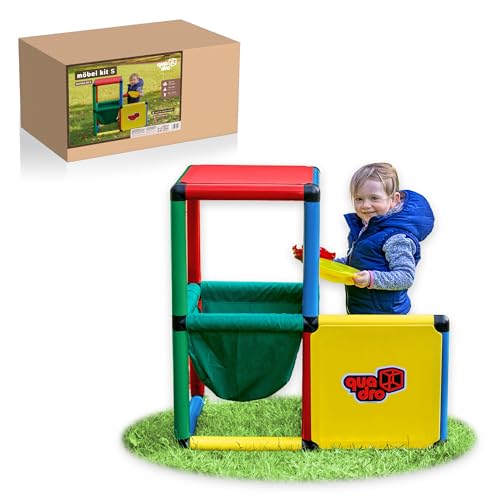 Quadro Möbel Kit S – Modularer Kindermöbel-Baukasten, 169 Teile, ab 6 Monaten, Indoor/Outdoor, UV-stabil, Made in Germany
