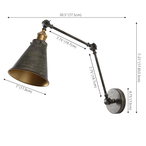 Image of JONATHAN Y Rover 1-Light Wall Sconce 7 inch, Rustic Dark Gray