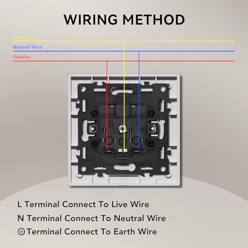 BSEED Steckdose aus Glas, EU-Standard Wandsteckdose mit Krallen, Einbausteckdose mit Kindersicherung, Einfach Montage, Neu E-Serie, 16A 250V,1 Fach-2 Pack,86mm Grau