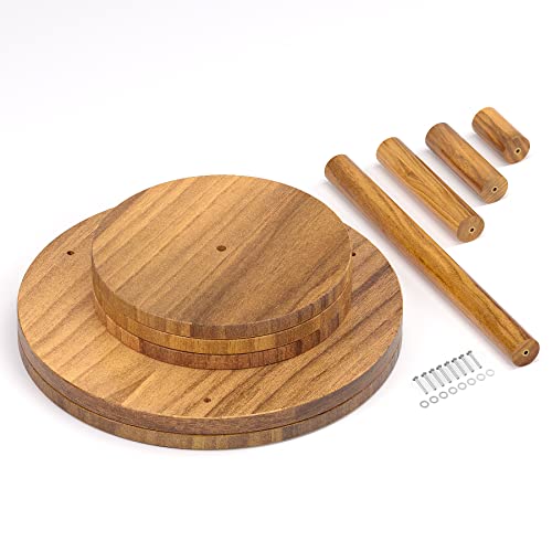 Hurzmoro 4 Tier Round Cupcake Tower Stand For 50 Cupcakes,Wood Cake Stand With Tiered Tray Decor,Farmhouse Tiered Tray Decor,Cupcake Display For Birthday Graduation Baby Shower Tea Party #TOP3