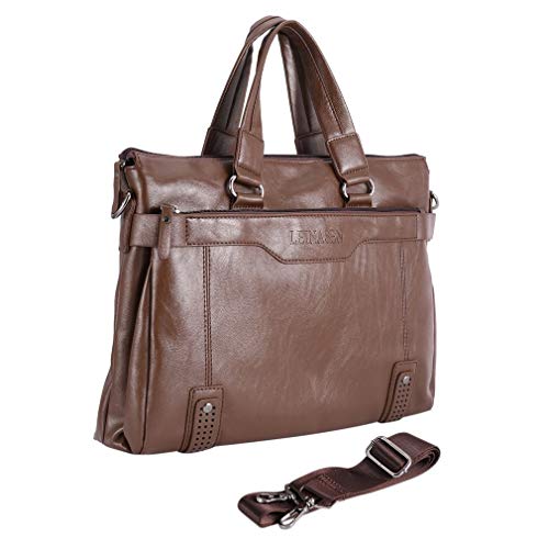 FVE Men Briefcase Business Male Single Shoulder Bag Soft Leather Messenger Bags