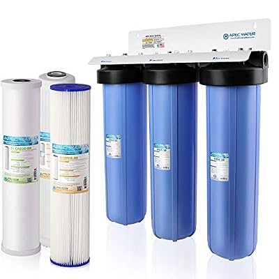 APEC Water Systems 3-Stage Whole House Water Filter System with Sediment, KDF and Carbon Filters (CB3-SED-KDF-CAB20-BB)