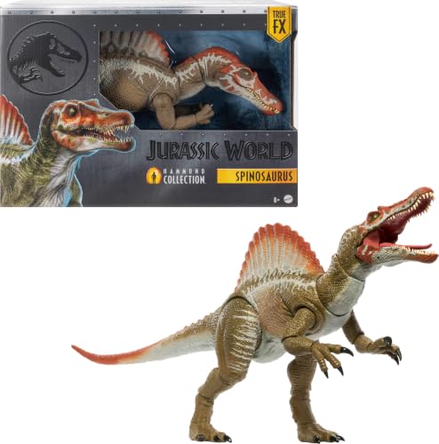 Image of Mattel Jurassic World Hammond Collection Action Figure, Jurassic Park 3 Spinosaurus, Extra Large Carnivore Dinosaur Toy, Posable Tongue & Wired Tail