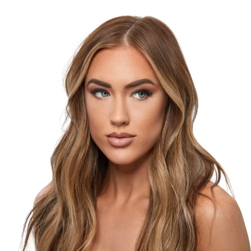 Madluvv Patented 1-Step Eyebrow Stamp Stencil Kit + Rich Lip Nude Pink Lip Kit Bundle (Soft Brown) #TOP5