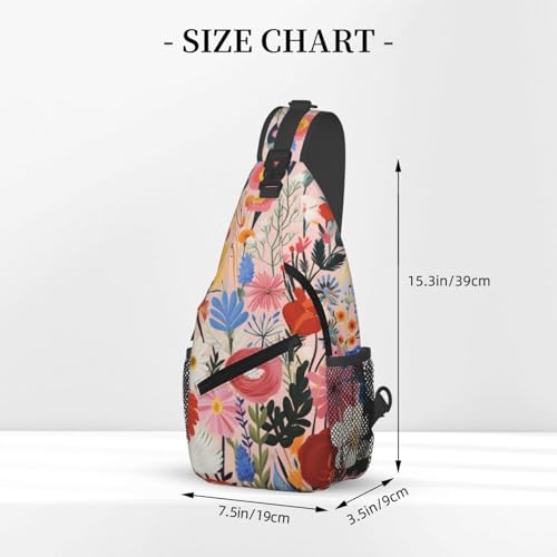 Bolso Cruzado estilo Doodle Floral para Mujer y Hombre miniatura 3