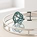 Torre & Tagus Orbit Hand Blown Glass Infinity Knot Sculpture - 3 Inch Glass Art Teal Knot Decor Ball for Home Decor, Small Centerpiece Table Decoration for Home Interior (Clear Teal)