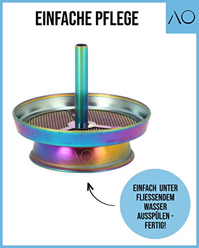 AO® Strainer Kaminaufsatz - Shisha Zubehör Für Perfekte Kohletemperatur - Aus Rostfreiem Edelstahl - Simpler Aufbau… – Bild 4