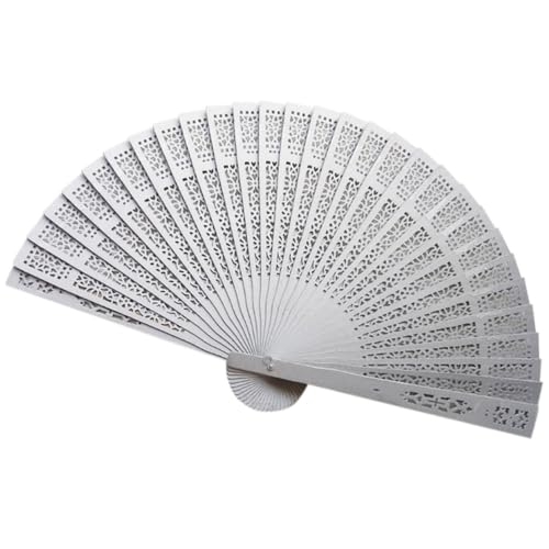 Openwork Carved Personalized Wooden Fan, 7.9 x 14.6 In Foldable Durable Custom Engraved Folding Fan,Sandalwood Elegant Handheld Fans for Summer Wedding Bridal Shower Guests Women (black) - image 5