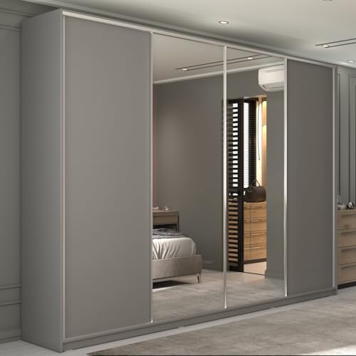 Guarda-roupa Casal 100% Mdf Bp com 4 Portas e 2 Espelhos Zermatt Urbi