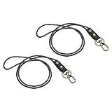 PATIKIL 19 Inch Leather Braided Badge Lanyard, 2 Pack Leather Rope Wristlet Bracelet Keychain Wrist Strap with Hook Clip for Key ID Badge Holder, Black