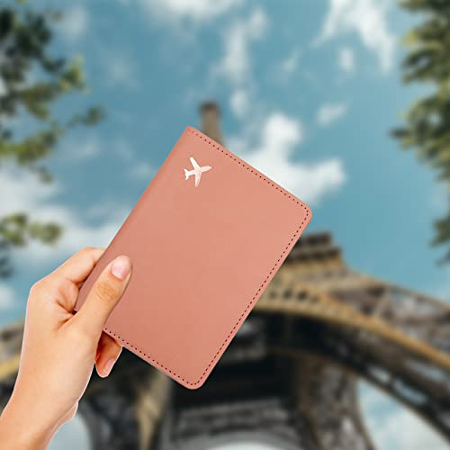 Deziliao Passport Holder,Passport Holder Card Slots, Passport And Vaccine Card Holder Combo, Cute Passport Cover For Women And Men, With Waterproof Rfid Blocking, Passport Travel Wallet(M-Pink) #TOP5