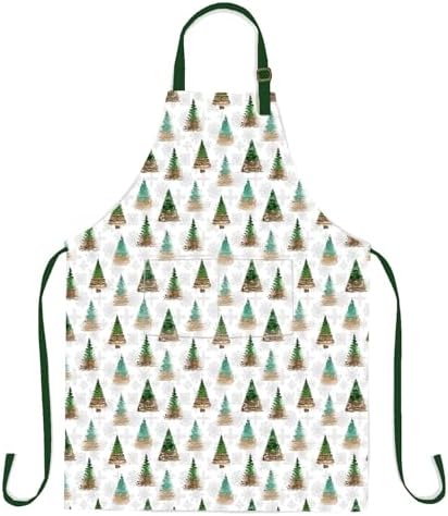 Amazon.com: Winter Christmas Tree Apron for Women with 2 Pockets, 26 ...