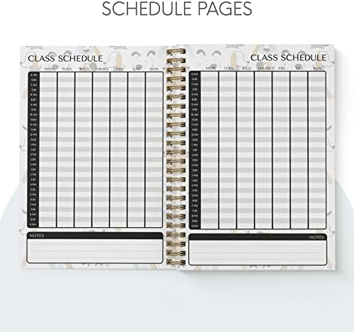 2023 Annual Planner by Bright Day, Yearly Monthly Weekly Daily Spiral Bound Dated Agenda Flexible Cover Tabbed Notebook, 8.25 x 6.25, Colorful Dogs