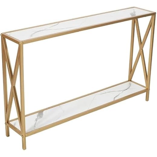Home Sparkle 2 Tier Console Table - White Plank