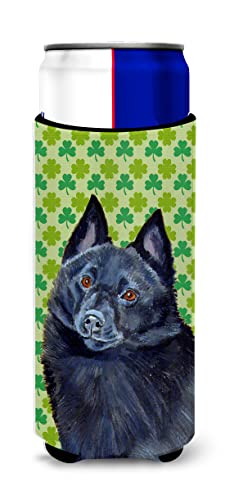 Schipperke St. Patrick's Day Shamrock Portrait Ultra Beverage Insulators for slim cans LH9204MUK