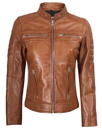 Image of Decrum Leather Jacket for Women - Real Lambskin Casual Leather Jackets Womens