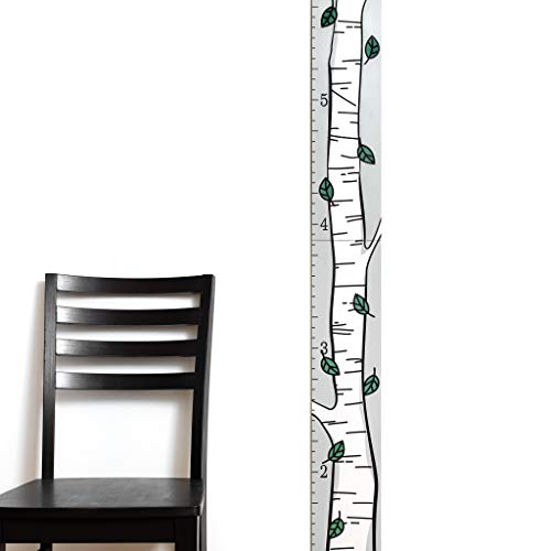 Headwaters Studio Wooden Ruler Growth Chart For Kids, Boys & Girls - Height Chart & Height Measurement For Wall - Kids Nursery Wall Decor & Room Hanging Wall Decor - Birch Tree With Green Leaves #TOP7