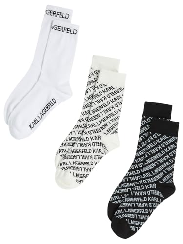 Karl Lagerfeld International B.V Monogram Sock 3 Pack Calzini, Multicolore, 39-42 Donna