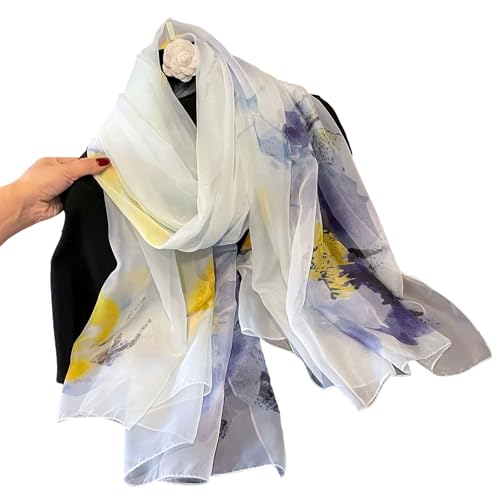 Foulard en soie florale chic chale leger pour vos soirees d'ete