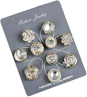 Cover Up Buttons Pearl Safety Brooch Pins Button Lapel Pin for Women Girls