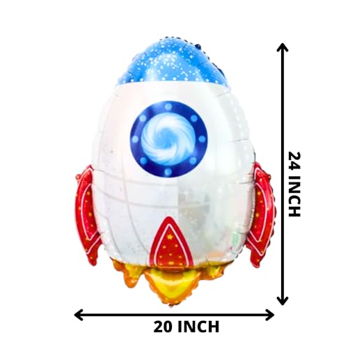 Image of Party Decorz Rocket Foil Balloon (24x20 Inch, 1pcs) for Space Birthday