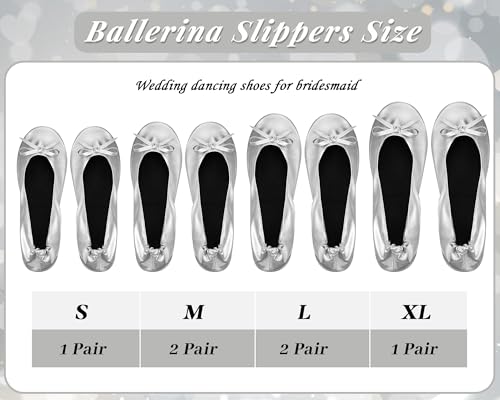 Jecery 6 pares de flats plegables para invitados de bodas con bolsas de almacenamiento miniatura 3