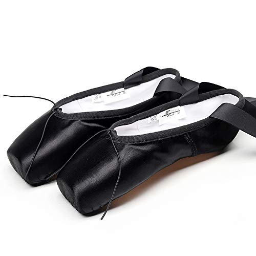 Ballet Spitzenschuhe für Damen und Mädchen,Schnürung zum Schutz von Satin Tanzschuhen Ballettschuhe Ballettschläppchen