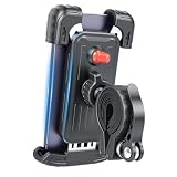 Materiale resistente: il supporto per cellulare da moto è realizzato in metallo ad alta resistenza e garantisce un fissaggio particolarmente durevole e stabile. Ideale per accessori da bicicletta, offre una presa sicura per telefoni cellulari da 4,7 a 6,8 pollici.