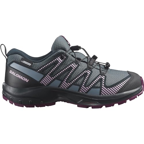 Salomon XA Pro V8 CLIMASALOMON Waterproof, Zapatos de Senderismo, Neptune. / Carbon/Plum Caspia, 31 EU