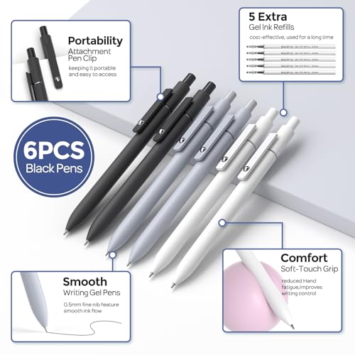 Image of Nicpro School Supplies Stationary Set with Pencil Case, 50 PCS Black | Back to Schoo Supplies, Pen Case with 12 Highlighter, 5 Gel Pen, 6 Mechanical Pencil, Essentials for College, Nursing Student