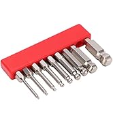 Aramox Hex Head Wrench Drill Bit, 9Pcs Hex Screwdriver Bit Set Rustproof S2 Steel Magnetic Ball H...