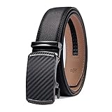 PlusZis 28"-60 "Men's Leather Ratchet Dress Belt Big And Tall With Automatic Buckle