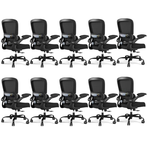 Image of TRALT Office Chair - Ergonomic Desk Chair with Adjustable Lumbar Support, Mesh Computer Chair, Executive Chairs for Home Office Comfortable Lumbar Support Black Pack of 10