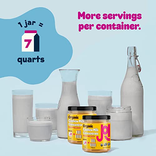 Organic Cashew Milk Unsweetened Plain Concentrate By Joi - 2 Pack X 27 Servings - Vegan, Kosher, Shelf Stable, Keto-Friendly, Dairy Free, & Fat Free Milk - Almond Milk Powder Substitute, Coffee & Plant Milk Creamer #TOP3
