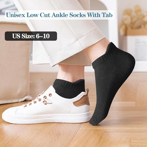 Image of Ankle Socks for Women and Men Heel Tab Athletic Socks Running Athletic Low Cut Tab Socks Sports No Show Sock 6 Pairs