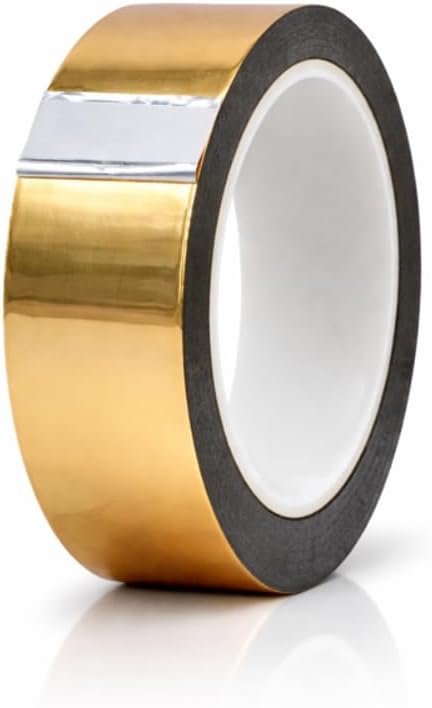 MAT Metalized Polyester Mylar Film Tape, Gold - 1.5 inch x 72 yds. Decor Tape for Detailing Accent Wall, Graphic Arts, Car and Boat Trim - Vibrant Mirror Like Finish