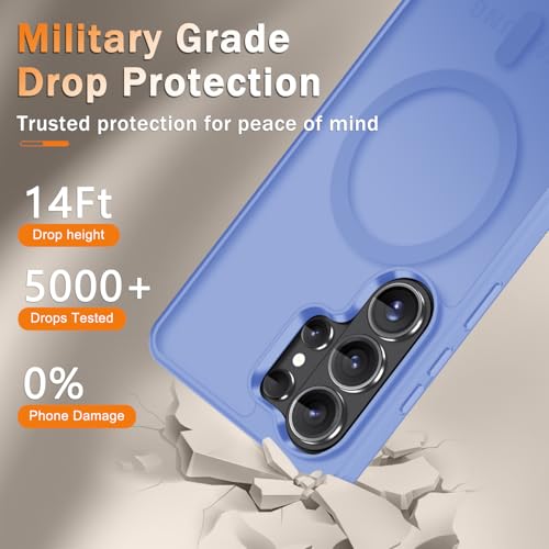 Image of for Samsung Galaxy S26 Ultra Case, Matte Magnetic Phone Cover, Purple | Fit for MagSafe, Screen Protector included, Shockproof Military Grade Protection, Translucent Frosted Back