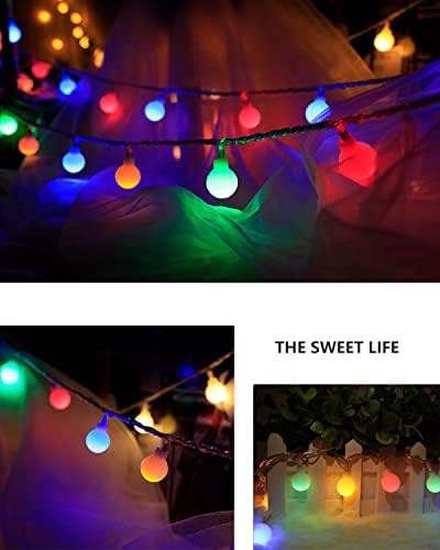 Globe String Lights Plug in, 17M/56Ft 120LEDs Fairy Lights Mains Powered 8 Modes Waterproof Outdoor/Indoor Garden String Lights for Garden Patio Gazebo Party Wedding Bedroom Decor (Colourful)