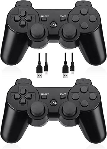 Lyyes Wireless Controller 2 Pack For Ps-3,Double Shock,Rechargeable Analog Joystick,Remote For Ps-3 #TOP1