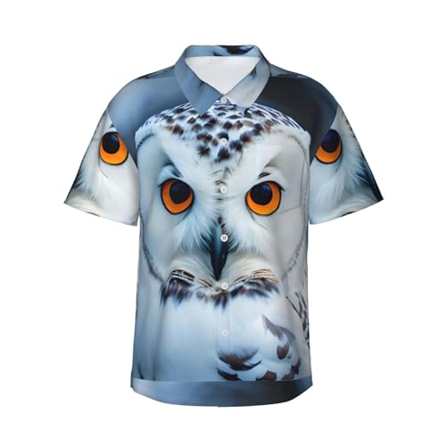Chemise hawaïenne homme yeux de hibou en tissu léger pour l'été