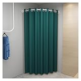 Raumteiler Trennwand, Paravent Raumtrenner Ecke Umkleidekabine Hängestange mit Schattierungsvorhang, An Der Wand Montiert Raumteiler für Bekleidungsgeschäft Hochzeitskleiderladen Boutique Umkleidekabi