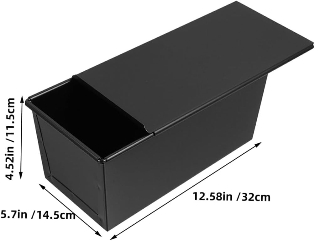 Nonstick Loaf Pan with Sliding Lid 1000g Baking Bread Mold Stainless Iron Covered Toast Box for Home Kitchen Baking Supplies