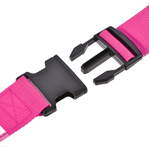 Image of uxcell Luggage Straps Suitcase Belts with Buckle Label, 2x78 2Mx5cm Adjustable PP Travel Bag Packing Accessories, Rose Red 4Pcs