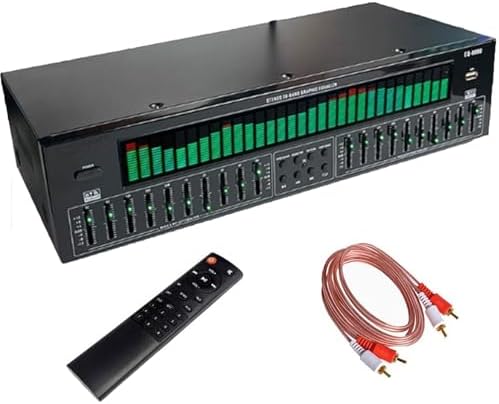 31-band stereo graphic equalizer with audio spectrum analyzer, real-time frequency display and remote control to enhance your home audio experience