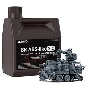 ELEGOO 8K ABS-Like 3D Printer Resin Space Grey 2000g