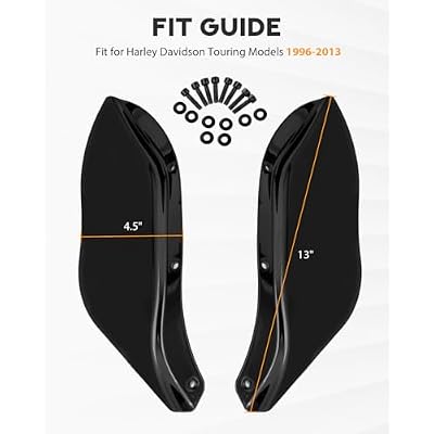 PBYMT Fairing Air Deflectors, Side Wings Windshield Side Cover Shield Compatible for Harley Davidson Street Glide Electra Glide Tri Glide 1996-2013, Black