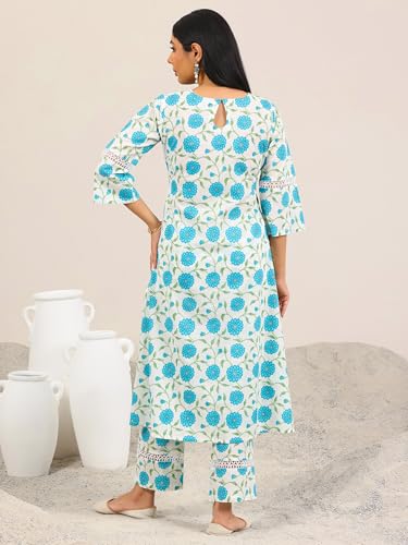 Image of Libas Printed Cotton Straight Kurta With Trouser | Ethnic Wear | daily wear